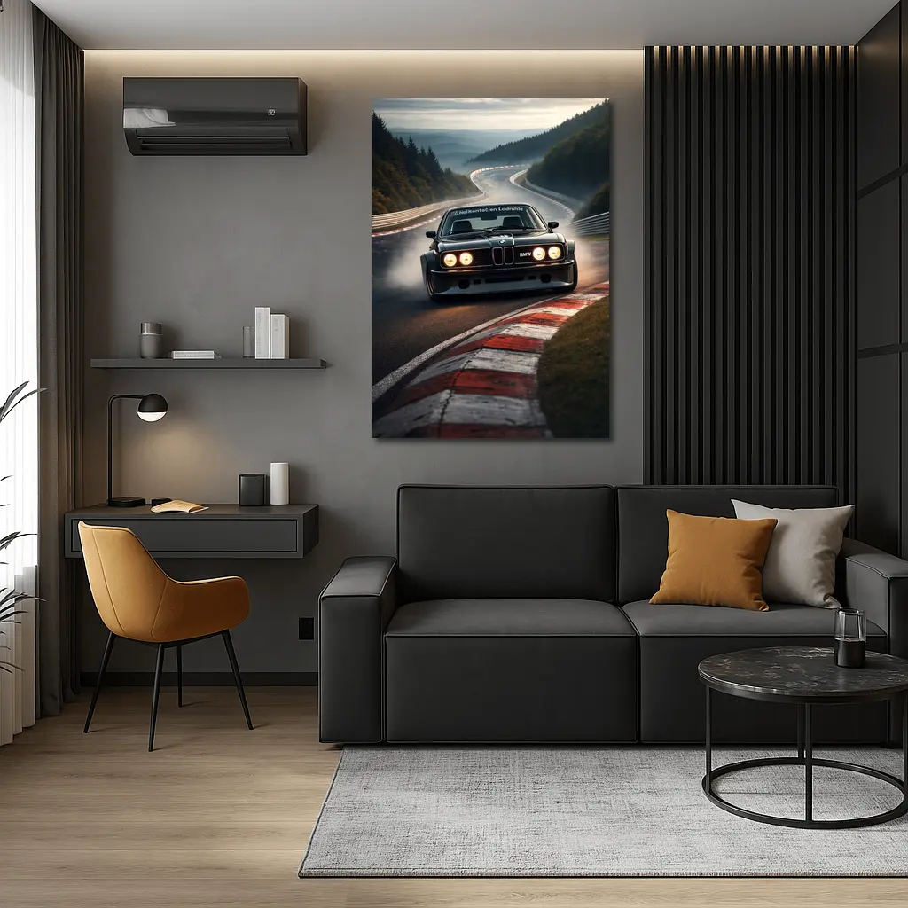 BMW E24 Racing on Nurburgring Track – Wall Art
