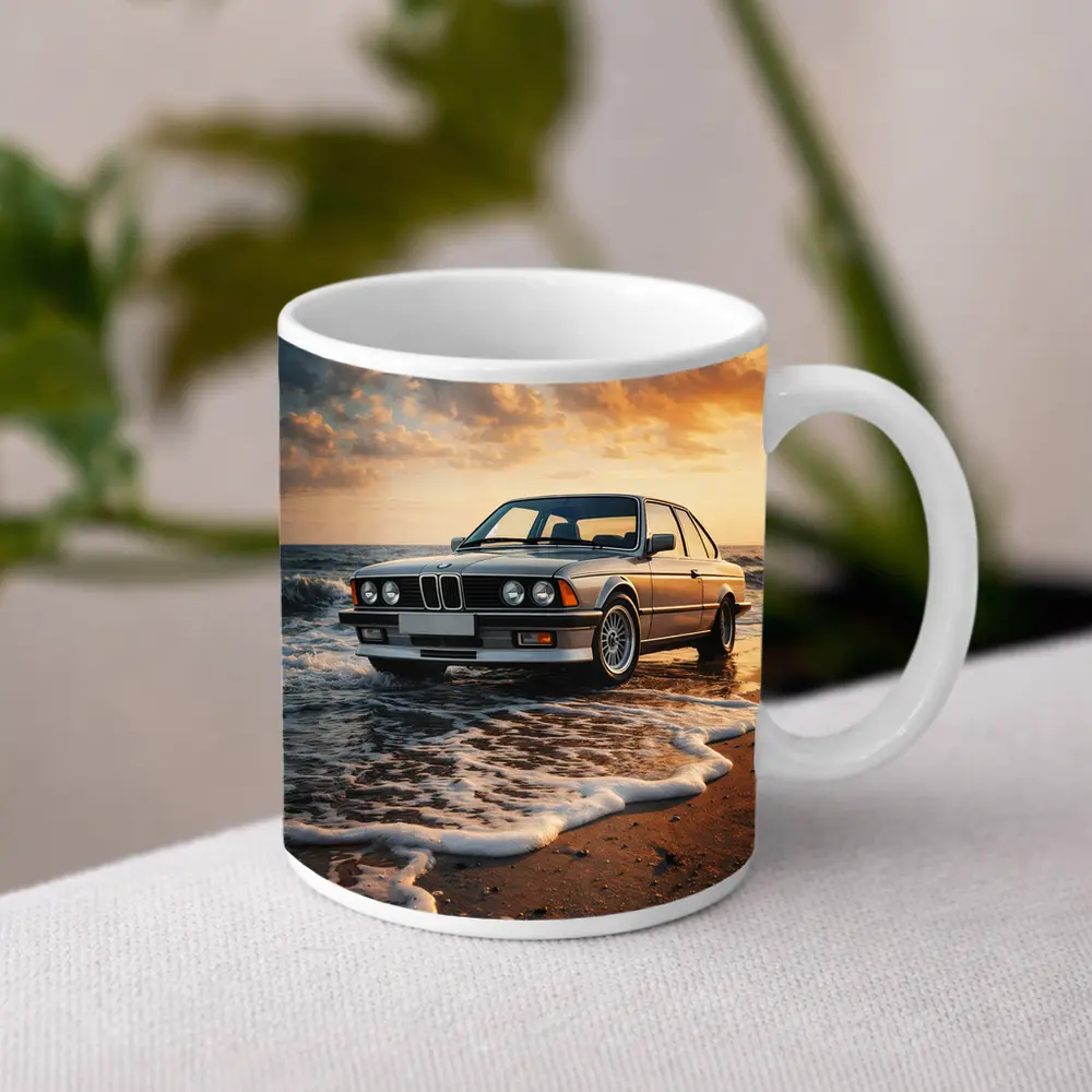 BMW E24 Six Series Beach Sunset – Mugs