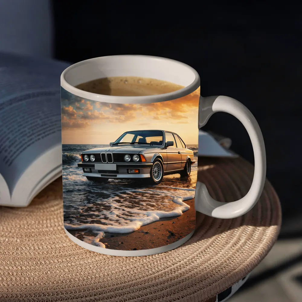 BMW E24 Six Series Beach Sunset – Mugs