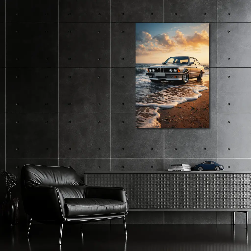 BMW E24 Six Series Beach Sunset – Wall Art
