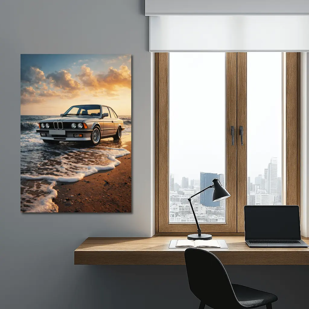 BMW E24 Six Series Beach Sunset – Wall Art