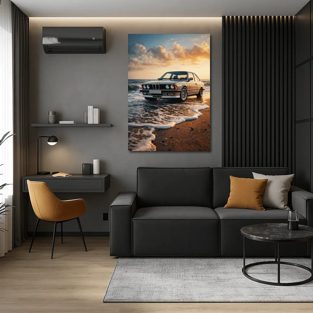 BMW E24 Six Series Beach Sunset – Wall Art