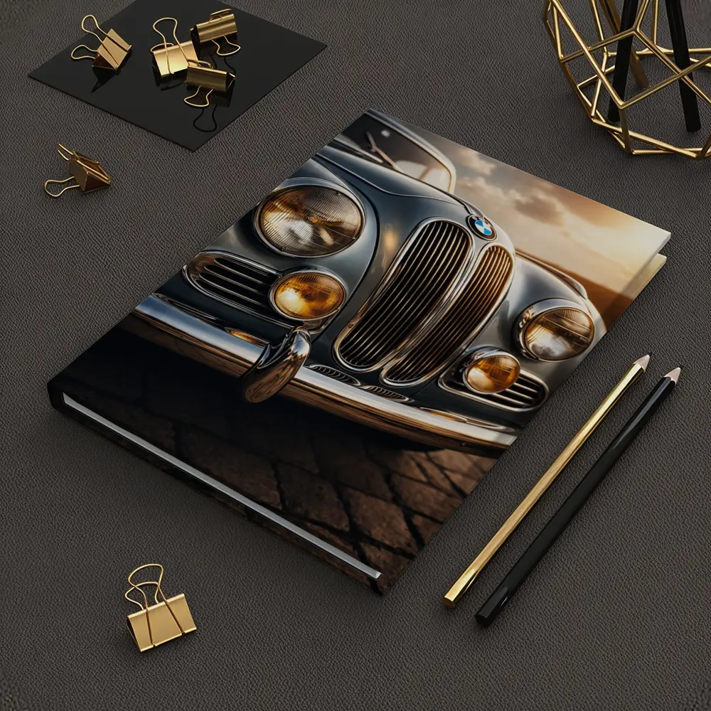 Vintage BMW Classic Car Sunset Sky – Notebooks