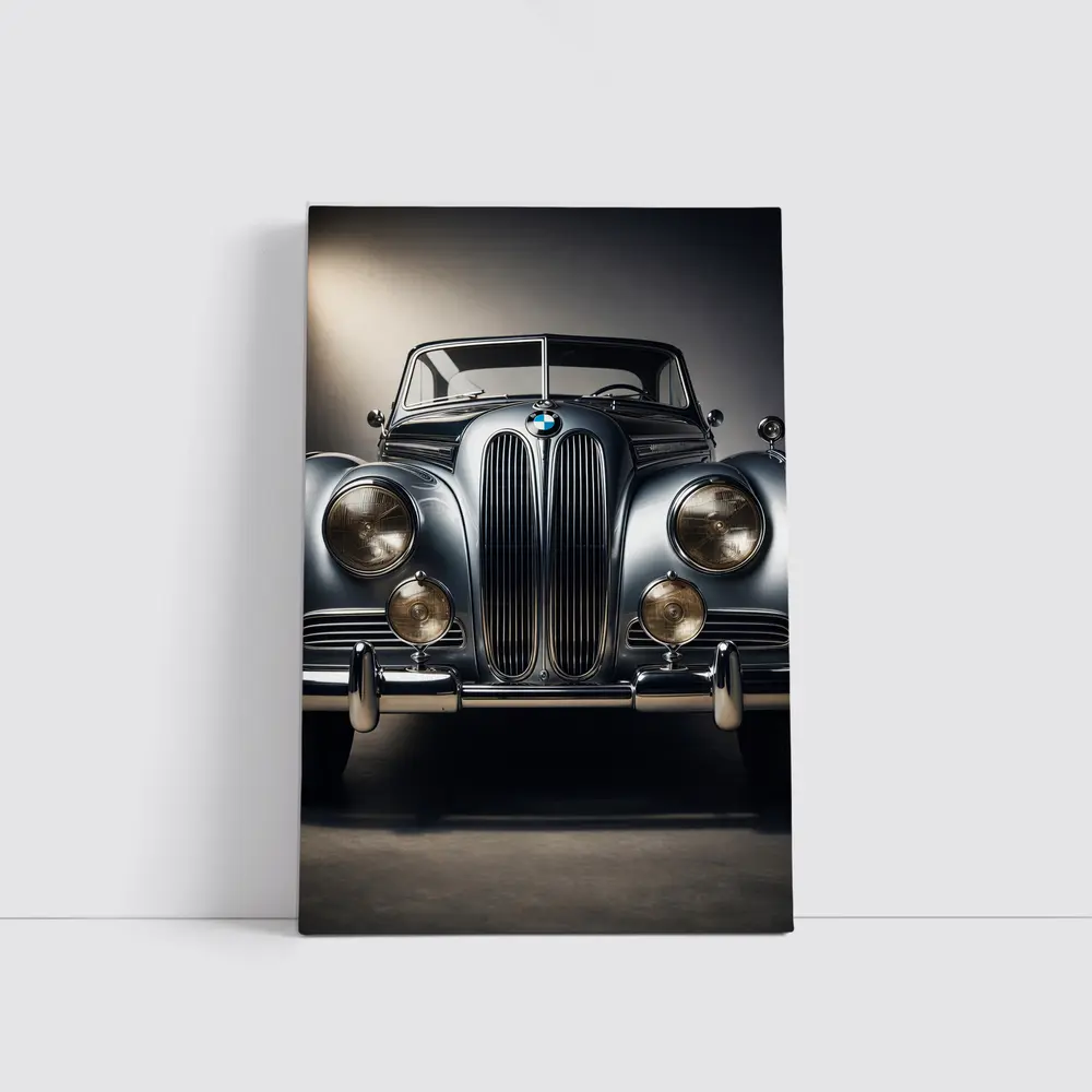 Vintage BMW Classic Car Dark Studio – Wall Art