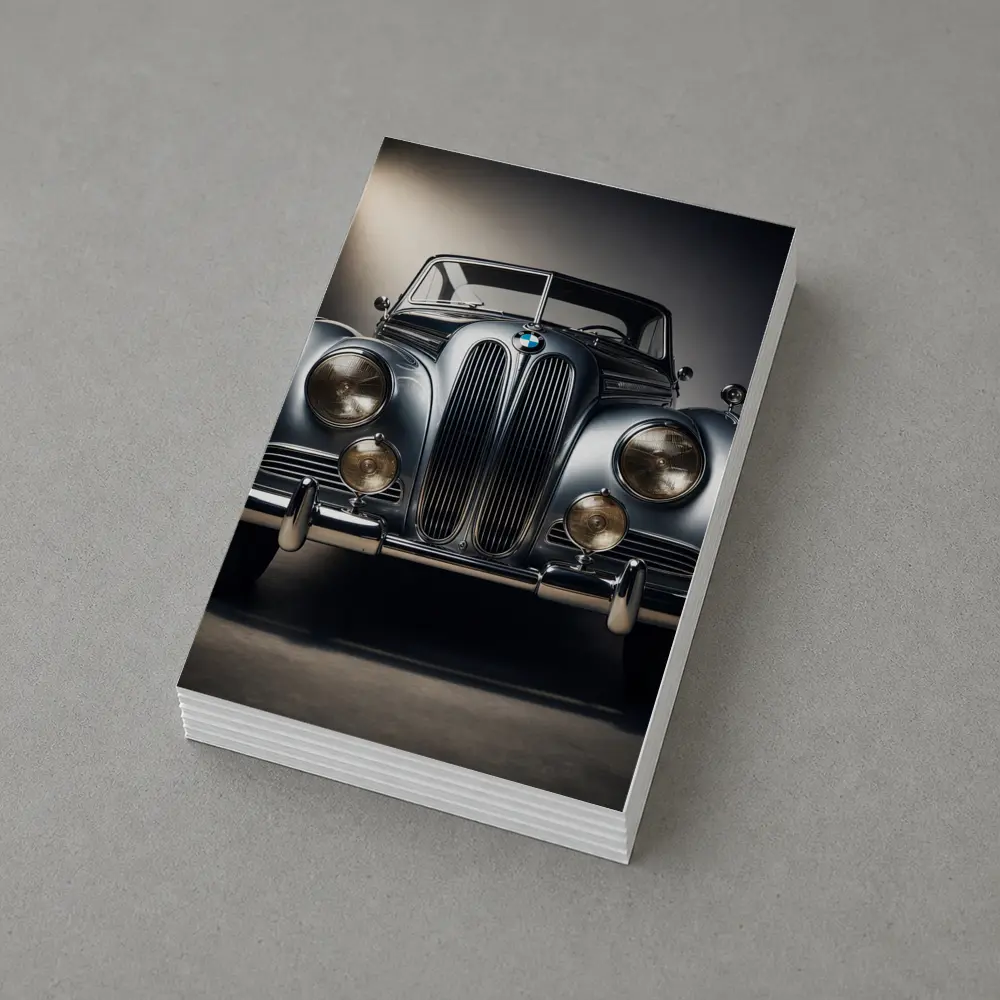 Vintage BMW Classic Car Dark Studio – Postcards