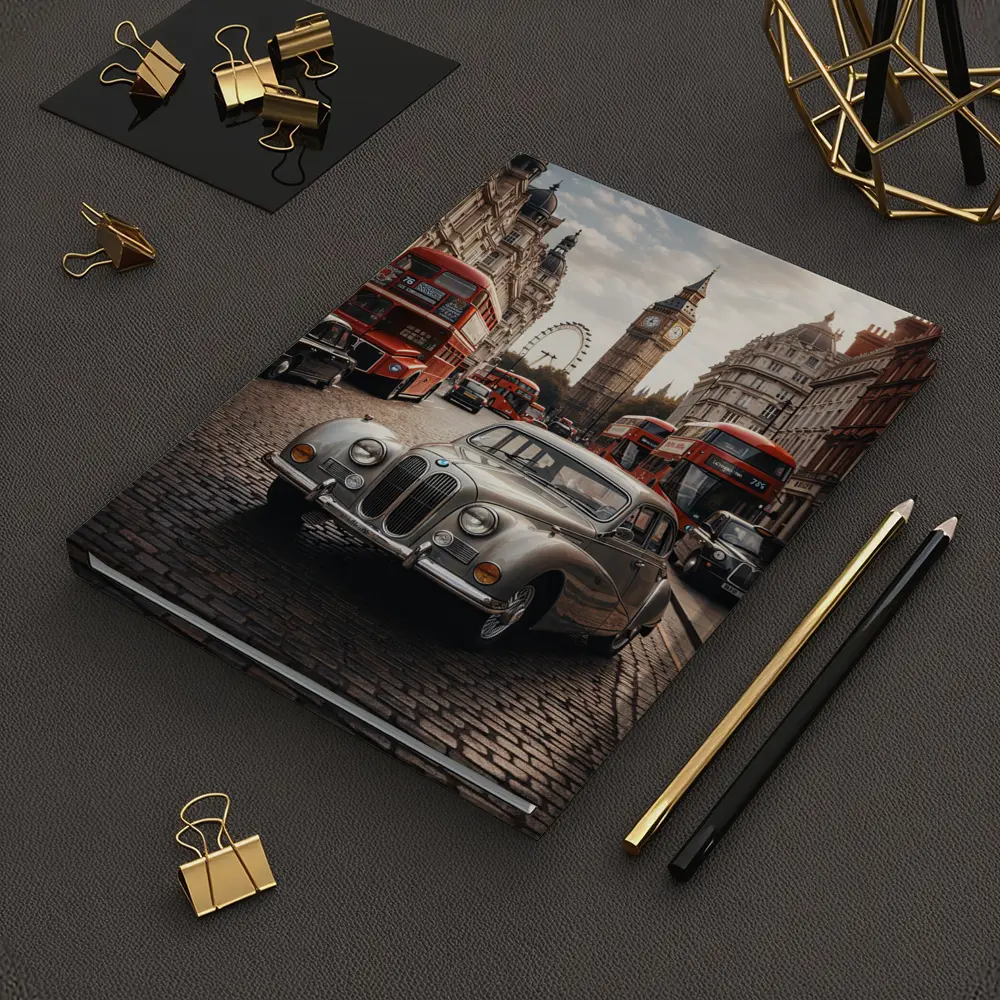 Vintage BMW Classic Car London Street – Notebooks