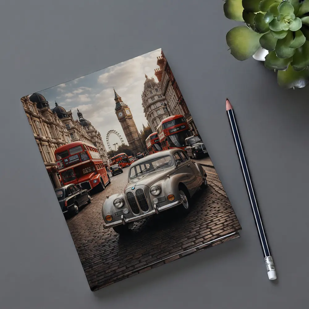 Vintage BMW Classic Car London Street – Notebooks