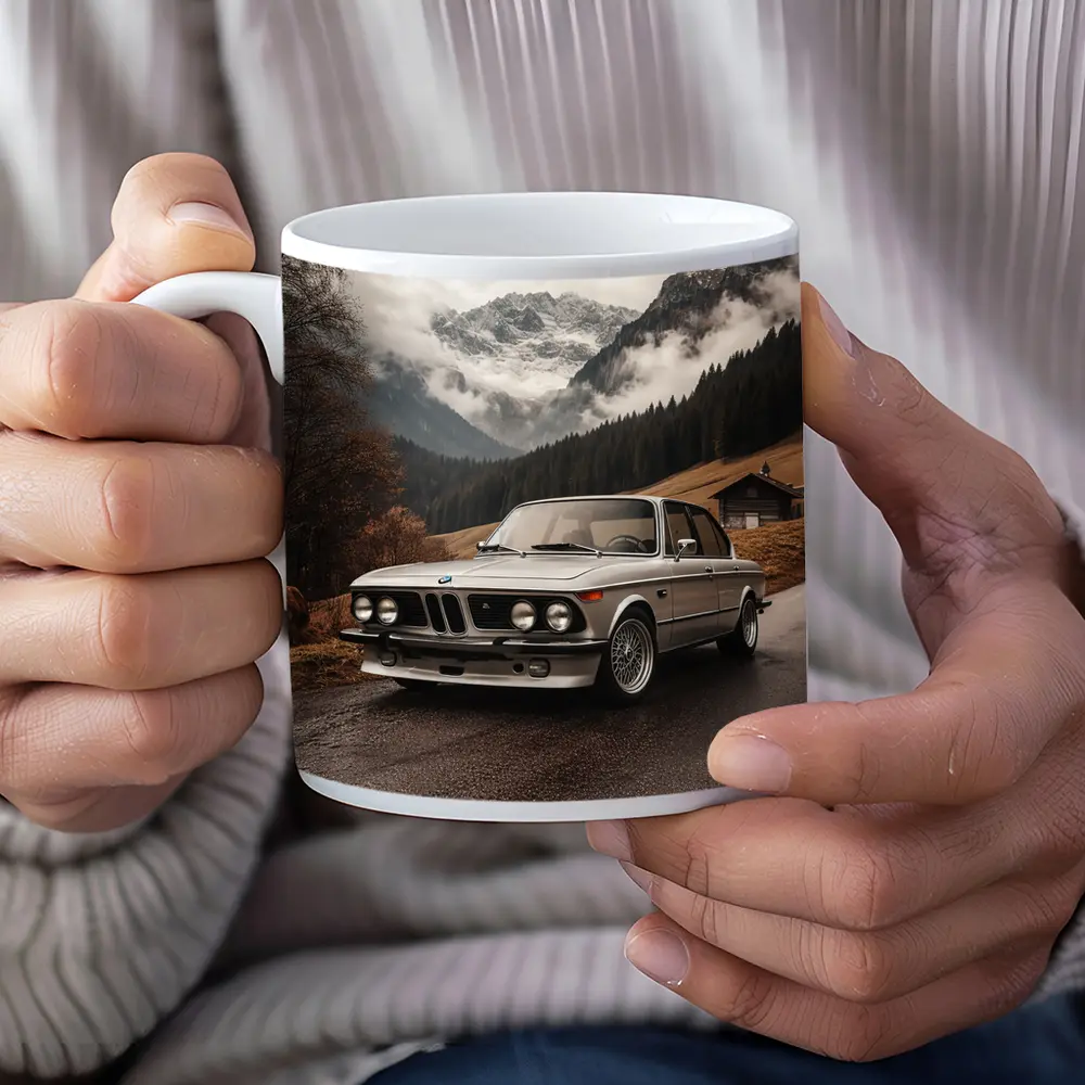 Vintage BMW 2002 Classic Mountain Road – Mugs