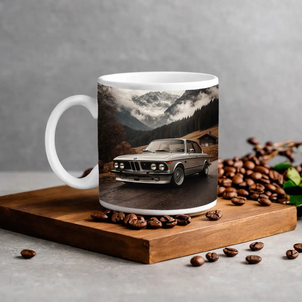 Vintage BMW 2002 Classic Mountain Road – Mugs
