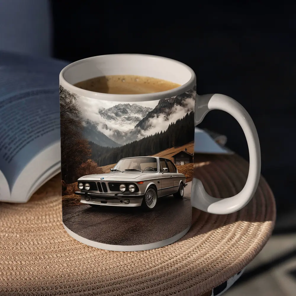 Vintage BMW 2002 Classic Mountain Road – Mugs