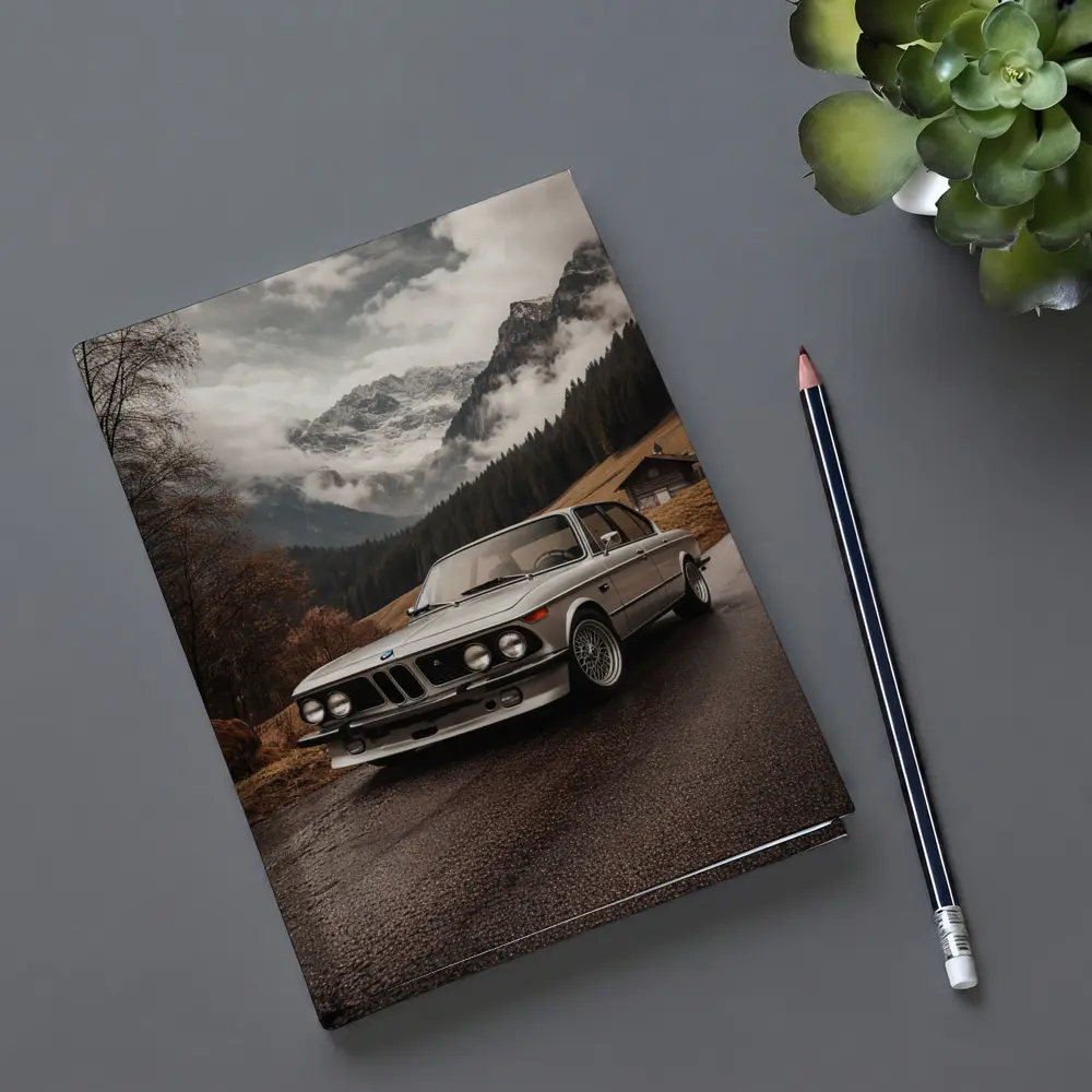 Vintage BMW 2002 Classic Mountain Road – Notebooks
