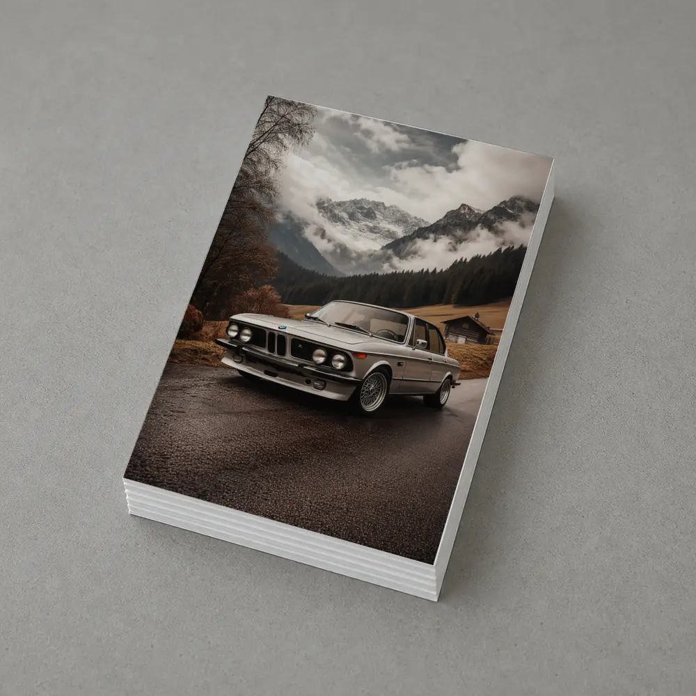 Vintage BMW 2002 Classic Mountain Road – Postcards