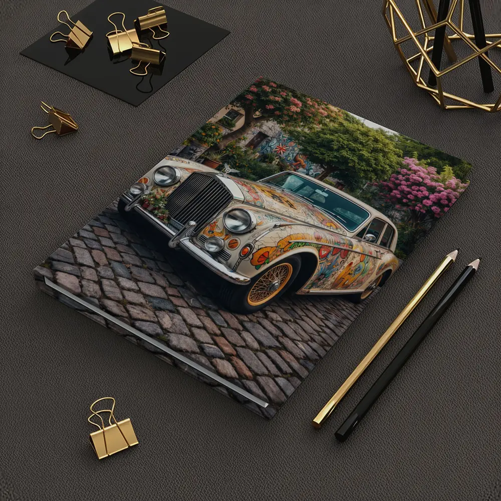 Rolls Royce Silver Cloud Floral Art Cobblestone – Notebooks