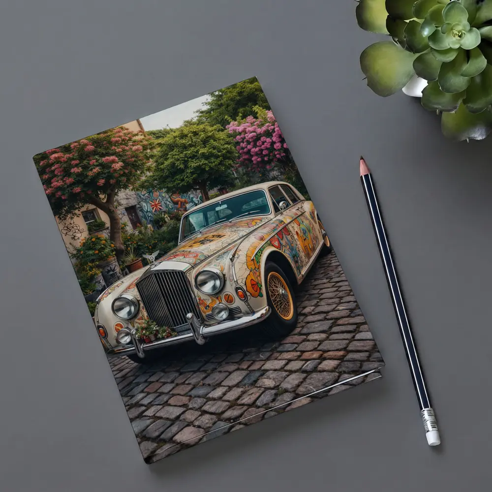 Rolls Royce Silver Cloud Floral Art Cobblestone – Notebooks
