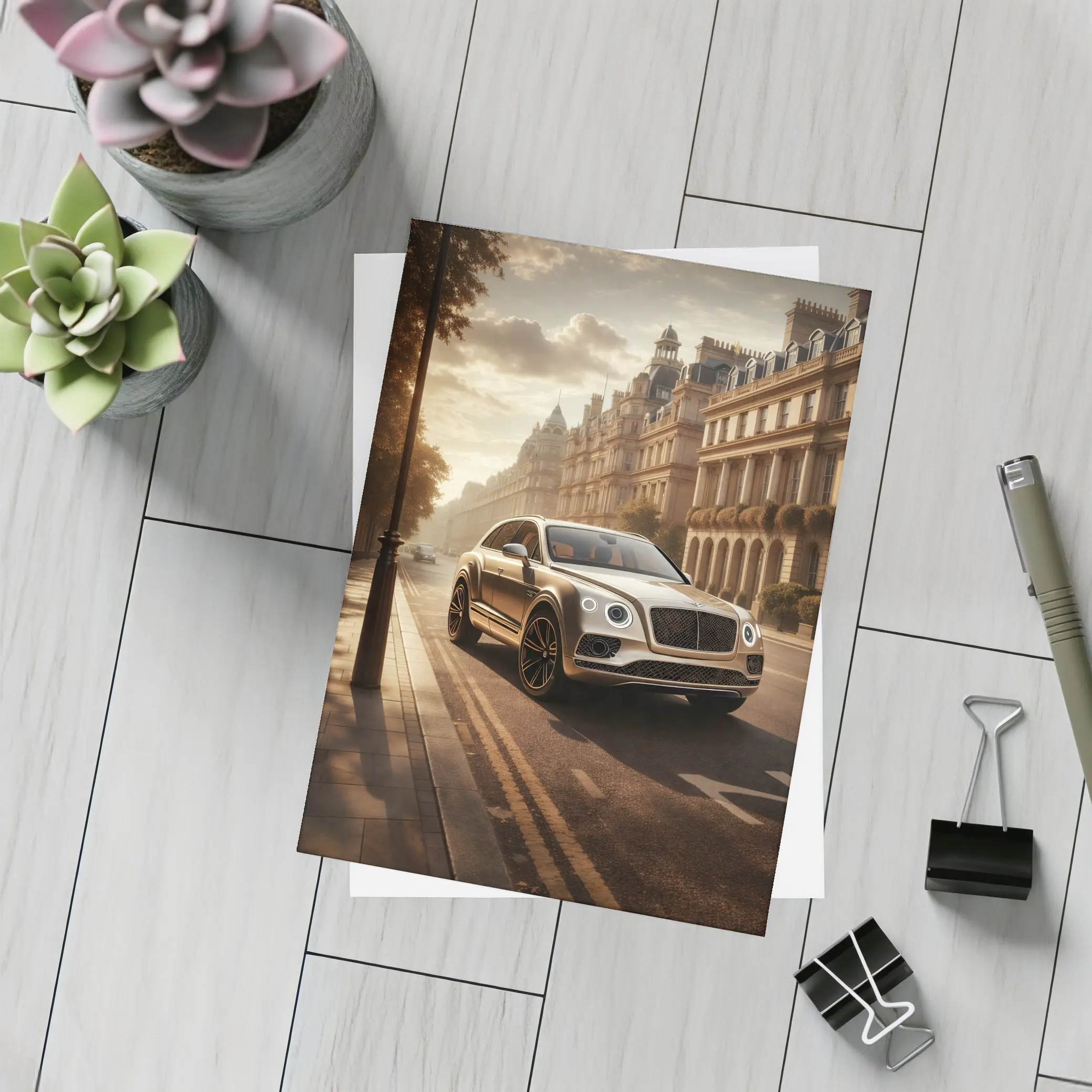 Bentley Bentayga Gold SUV London Street – Postcards