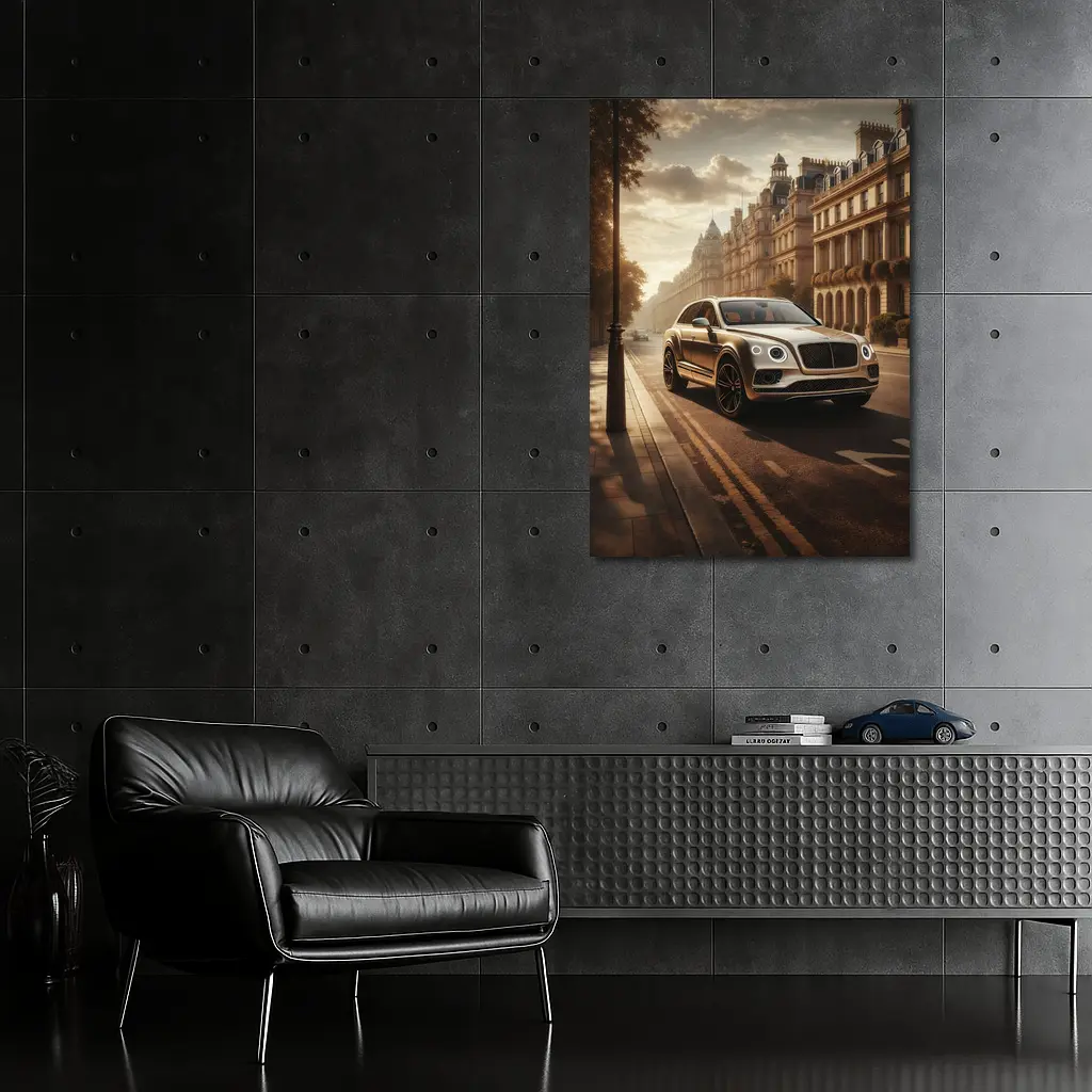 Bentley Bentayga Gold SUV London Street – Wall Art