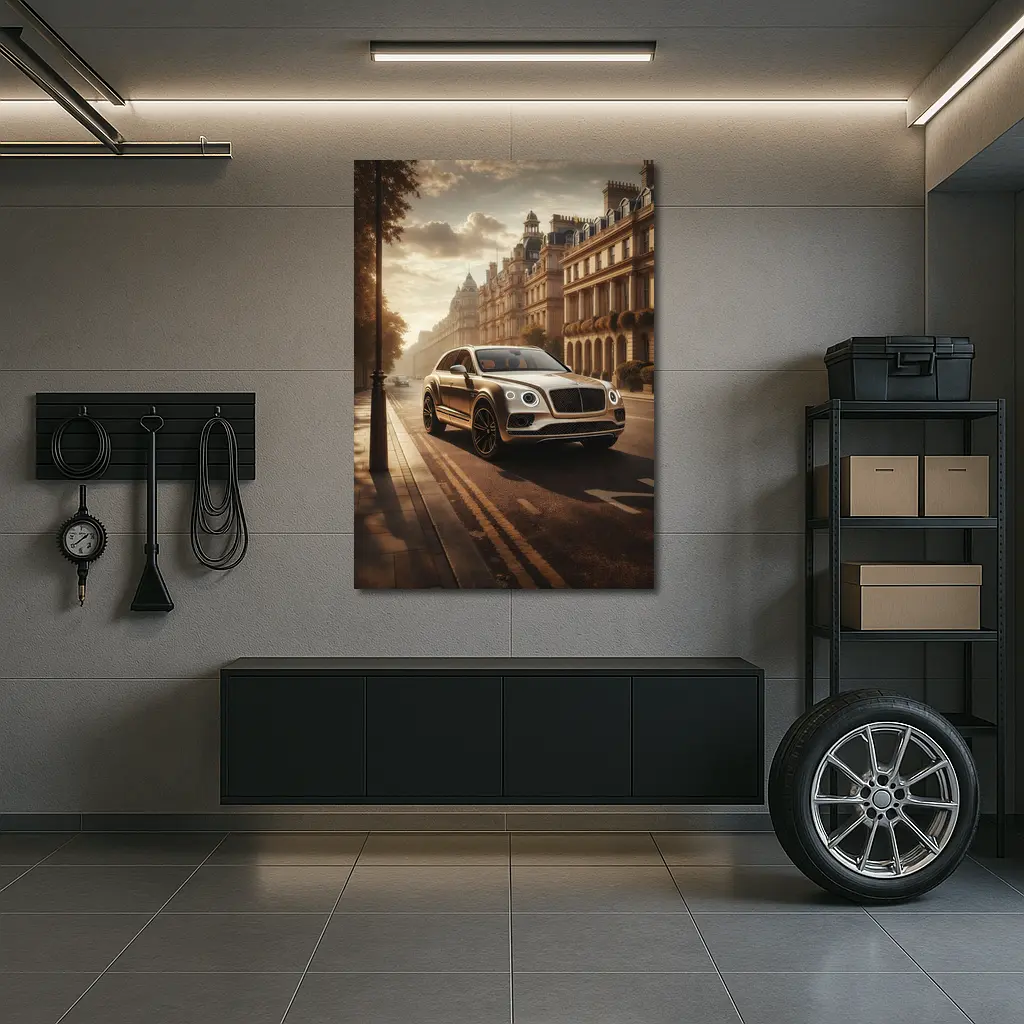 Bentley Bentayga Gold SUV London Street – Wall Art