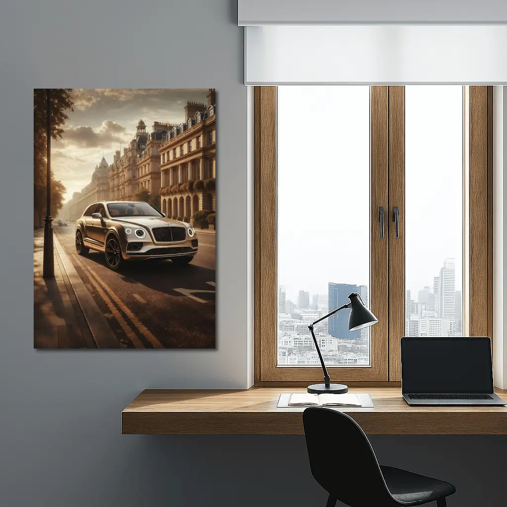 Bentley Bentayga Gold SUV London Street – Wall Art
