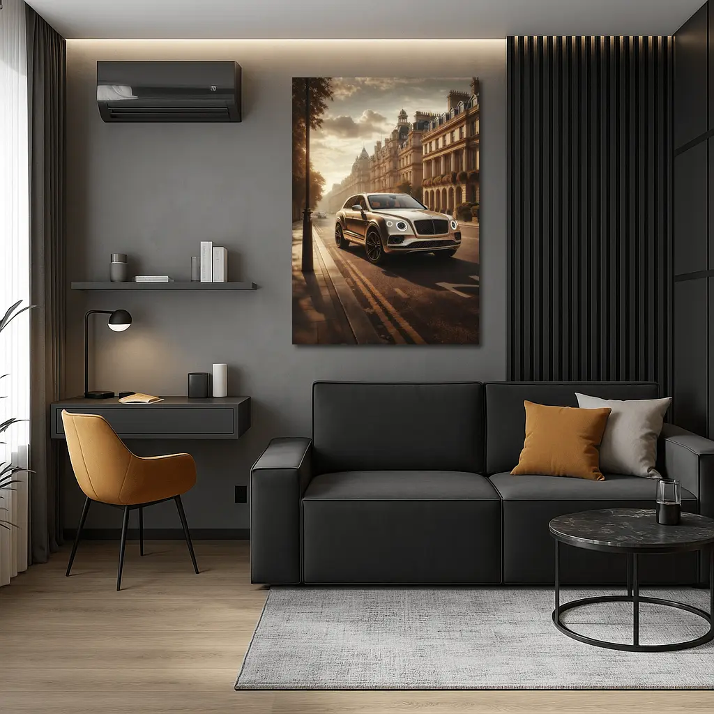 Bentley Bentayga Gold SUV London Street – Wall Art