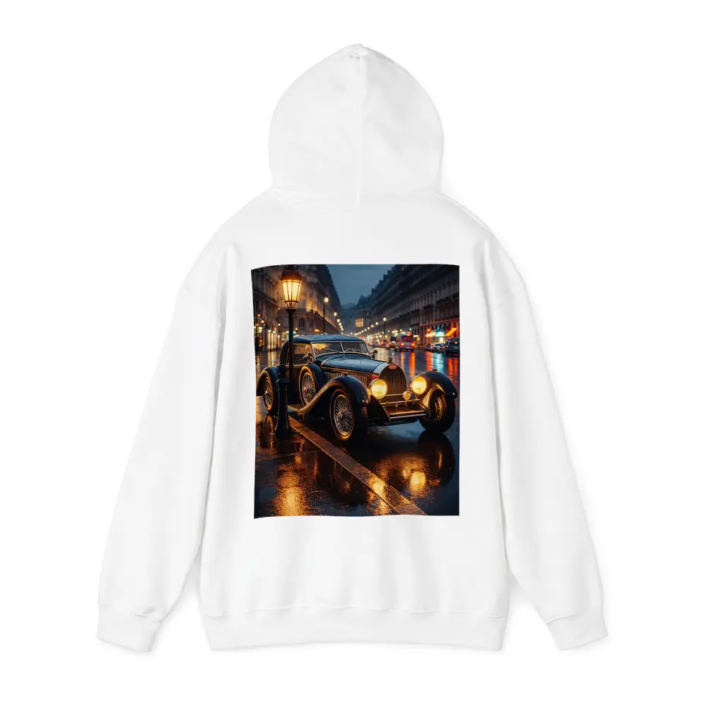 Vintage Bugatti Rainy Night City Street – Hoodies