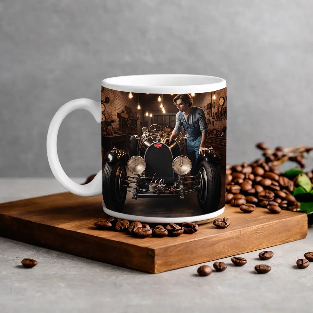 Bugatti Classic Car Vintage Garage Workshop – Mugs