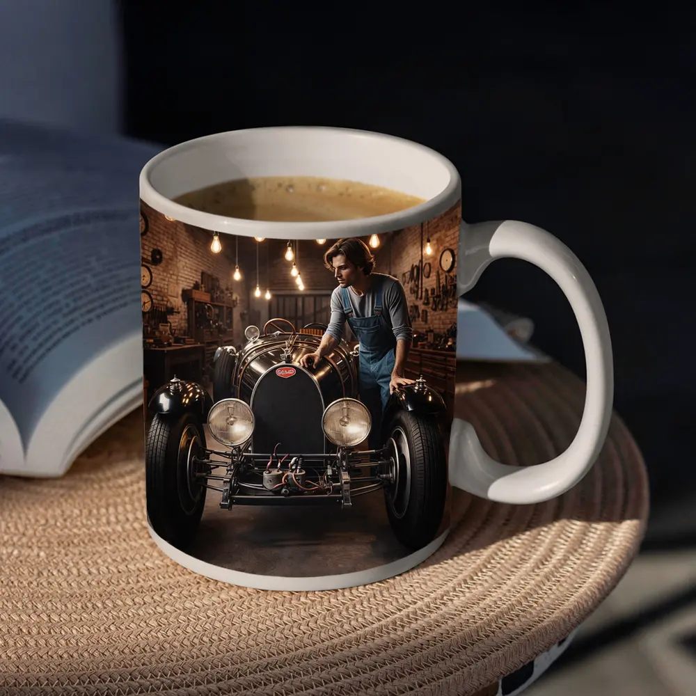 Bugatti Classic Car Vintage Garage Workshop – Mugs