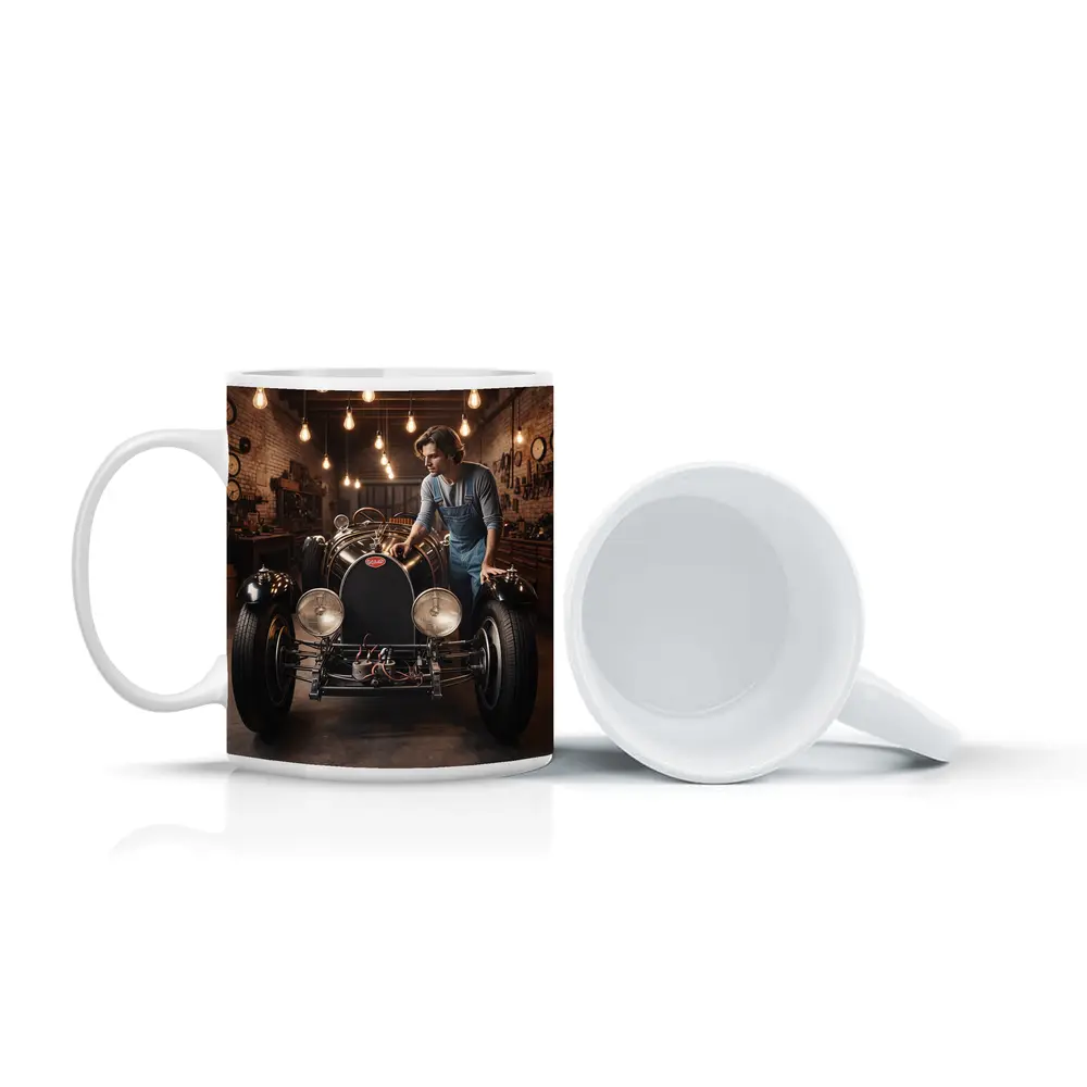 Bugatti Classic Car Vintage Garage Workshop – Mugs