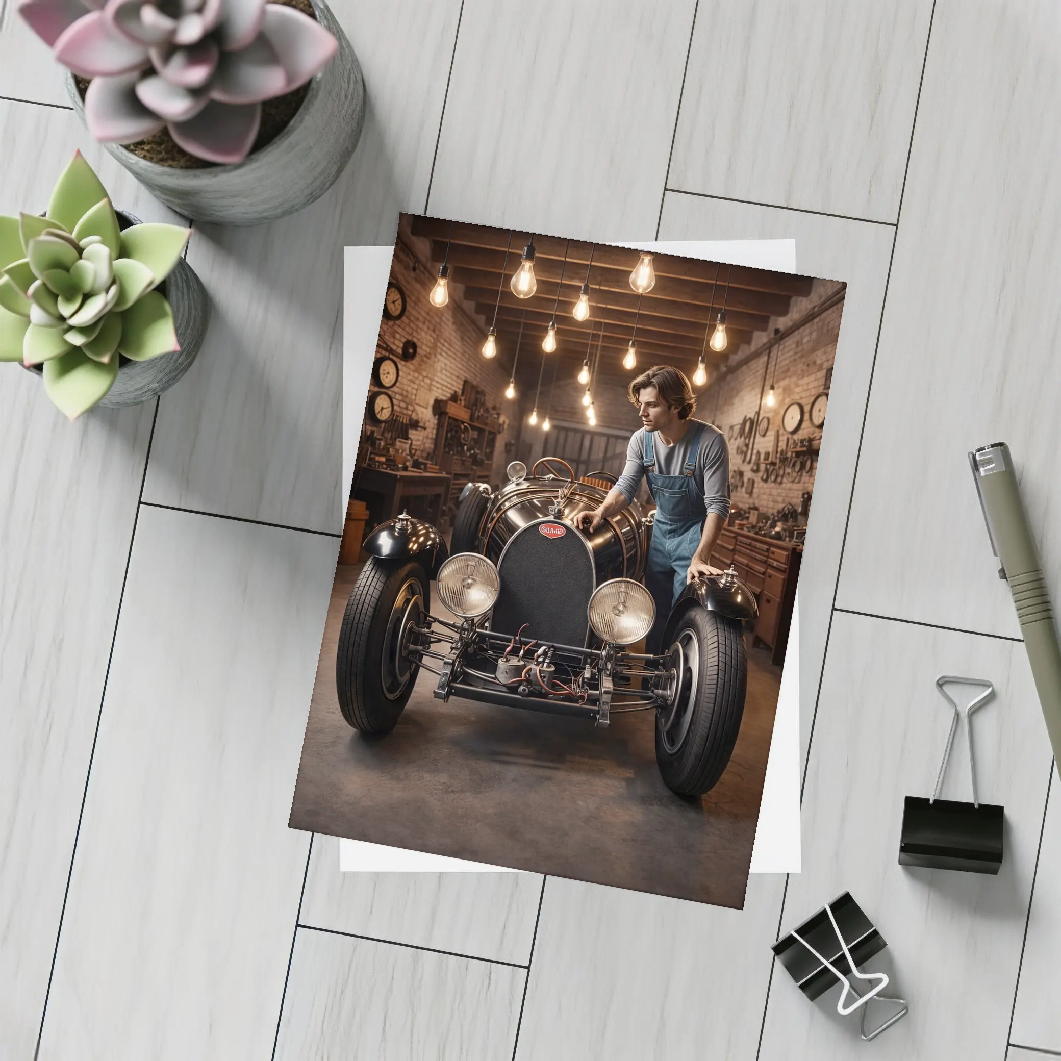 Bugatti Classic Car Vintage Garage Workshop – Postcards