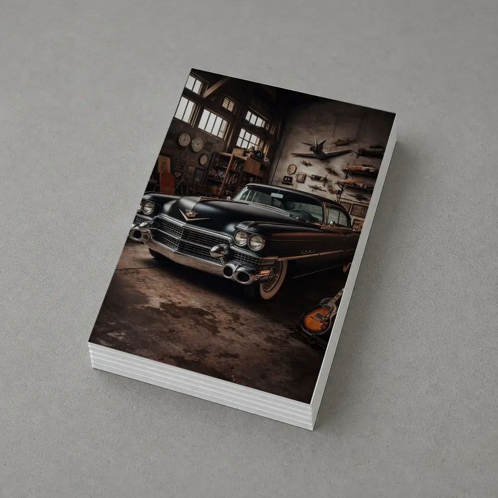 Classic Cadillac DeVille Black Vintage Garage – Postcards
