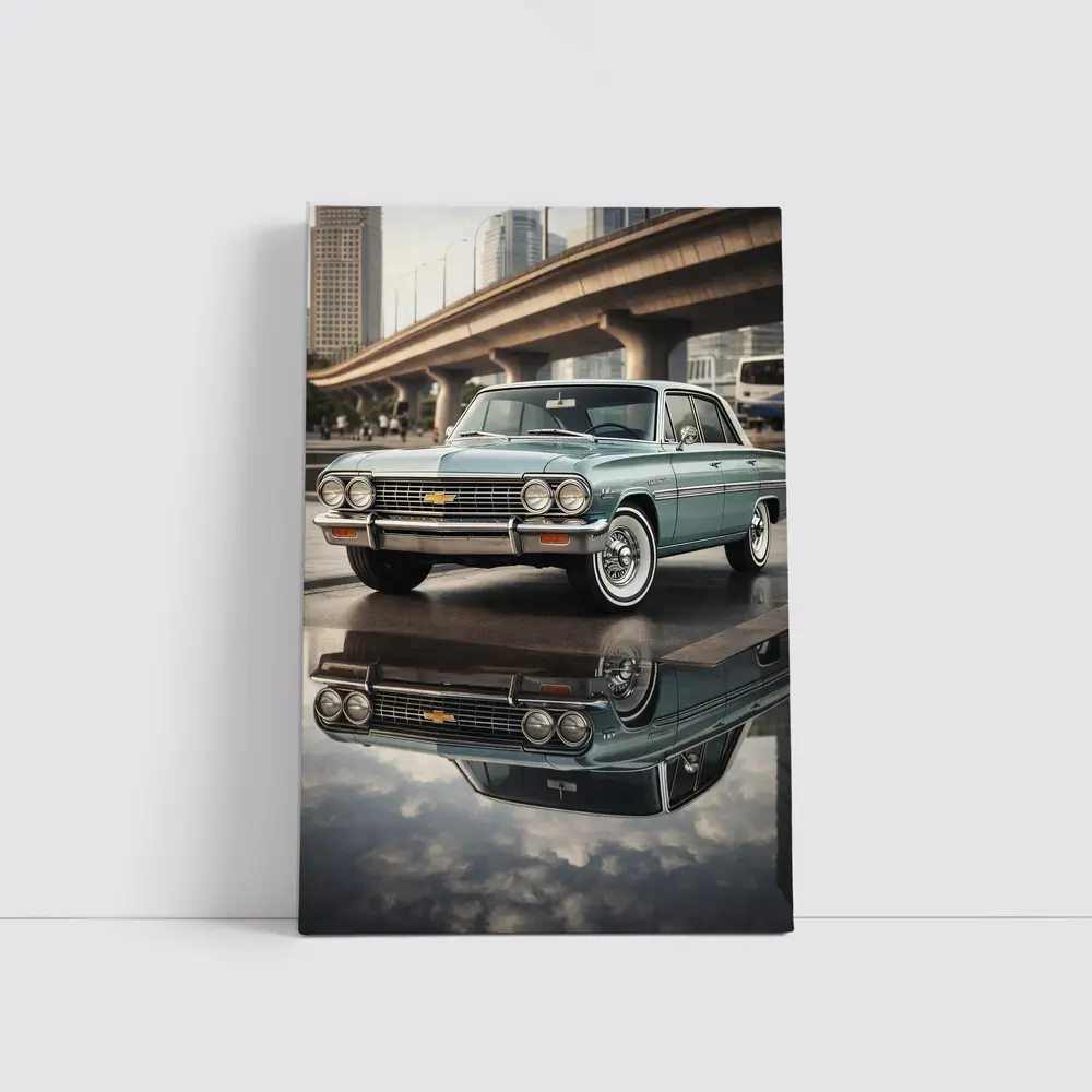 Chevrolet Malibu Classic Reflection City Background – Wall Art