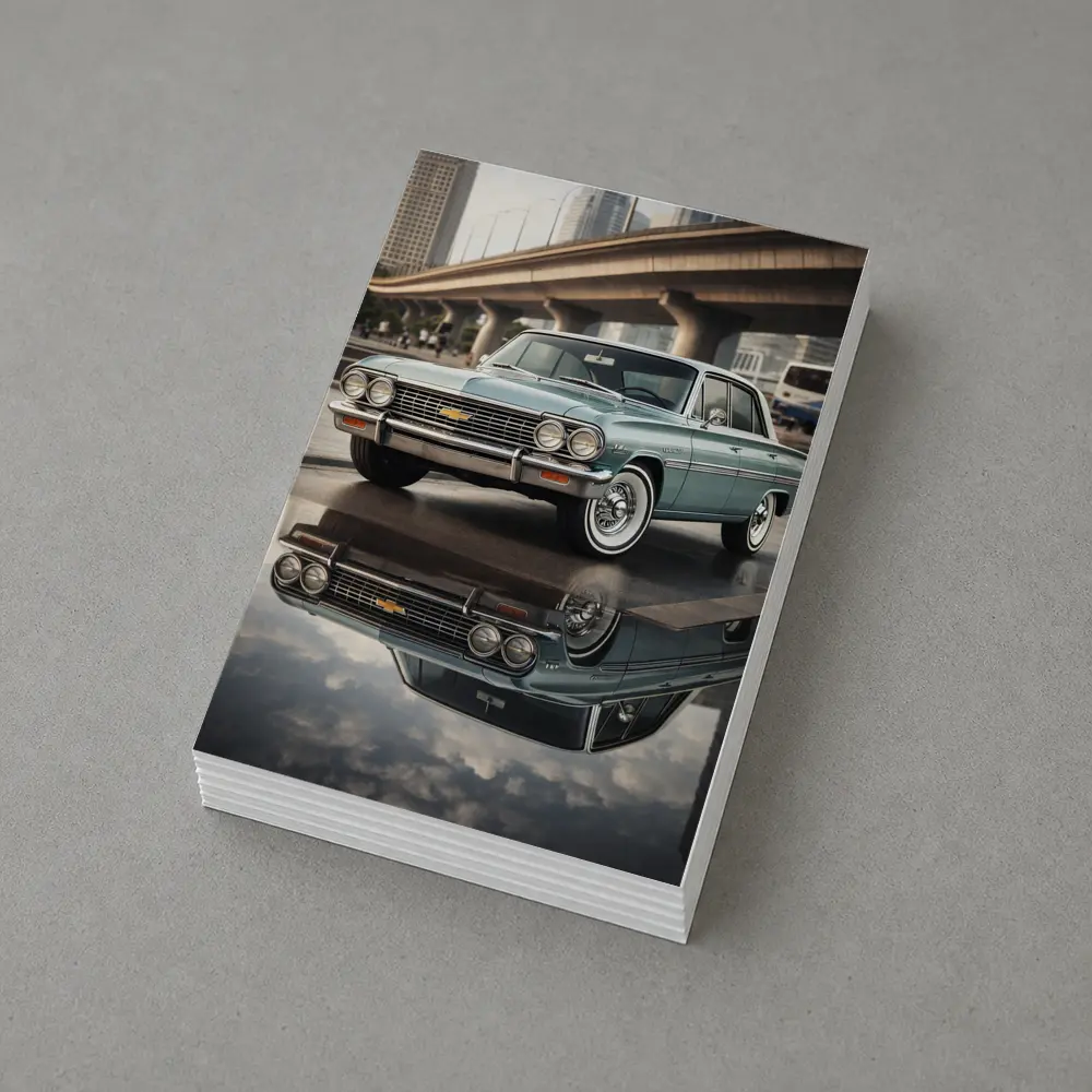 Chevrolet Malibu Classic Reflection City Background – Postcards