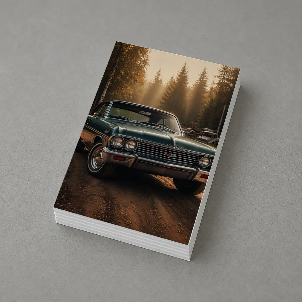 Chevrolet Malibu Classic Green Forest Road – Postcards