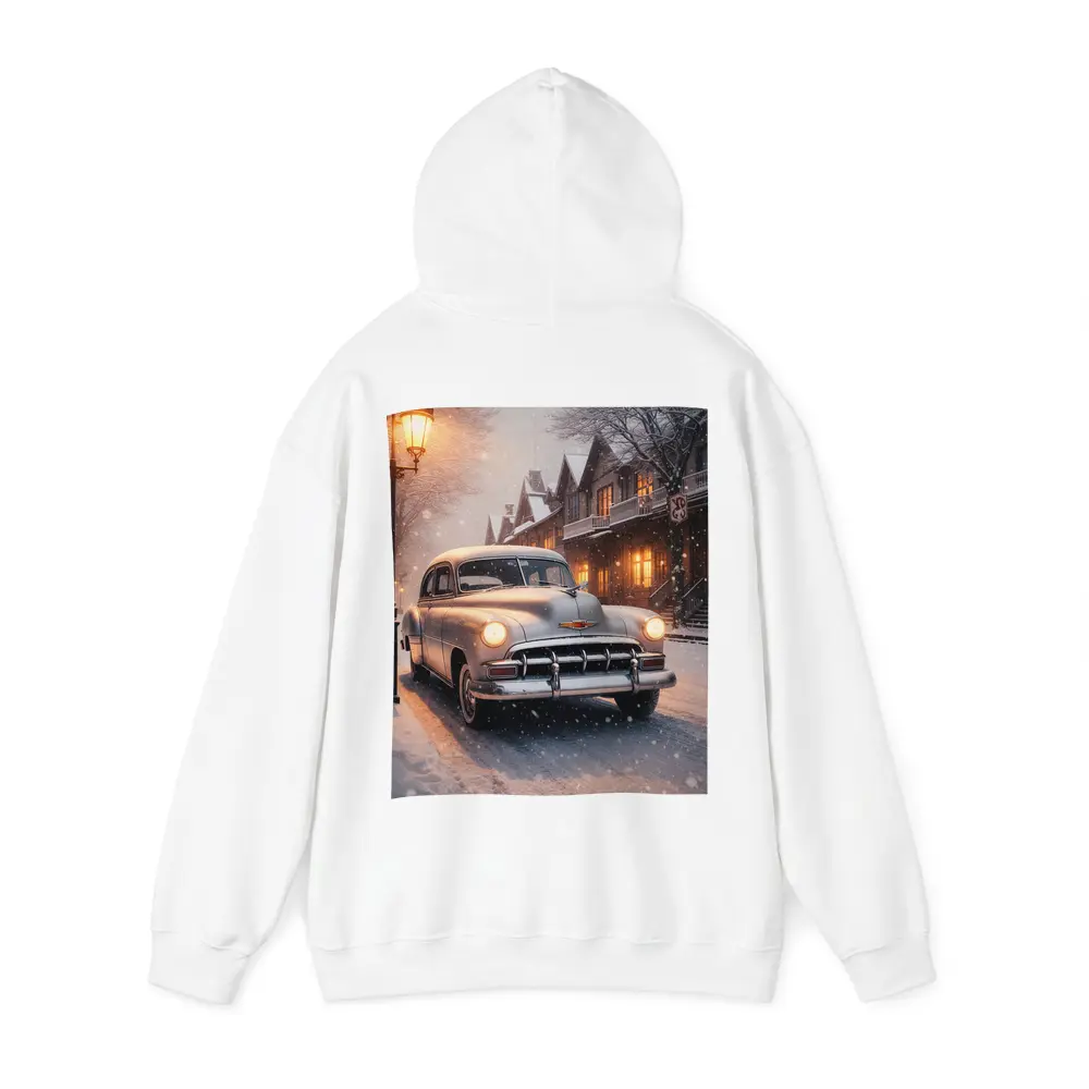 Vintage Chevrolet Classic Car Snowy Street – Hoodies