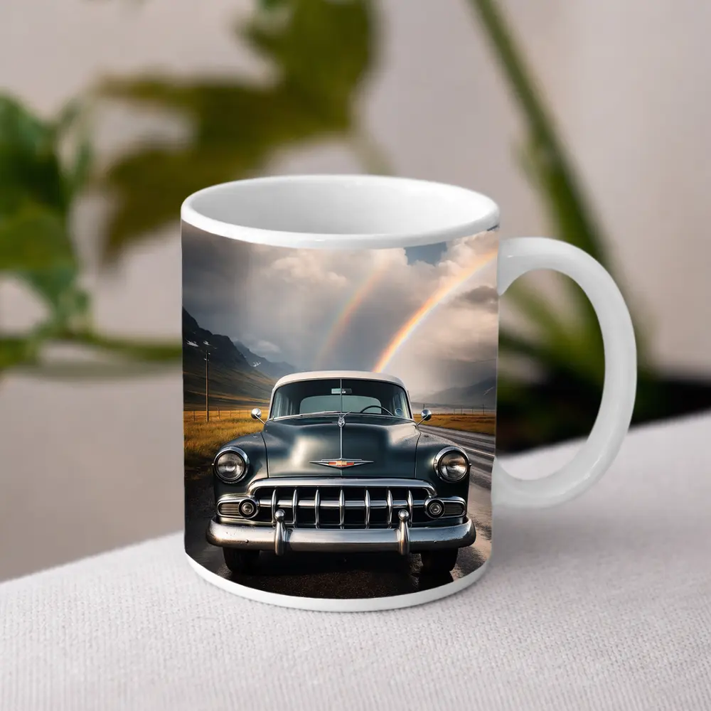 Vintage Chevrolet Classic Car Rainbow Road – Mugs