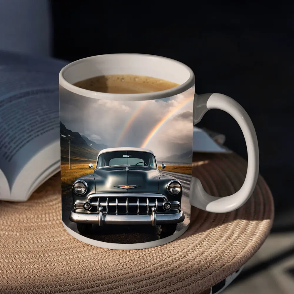Vintage Chevrolet Classic Car Rainbow Road – Mugs