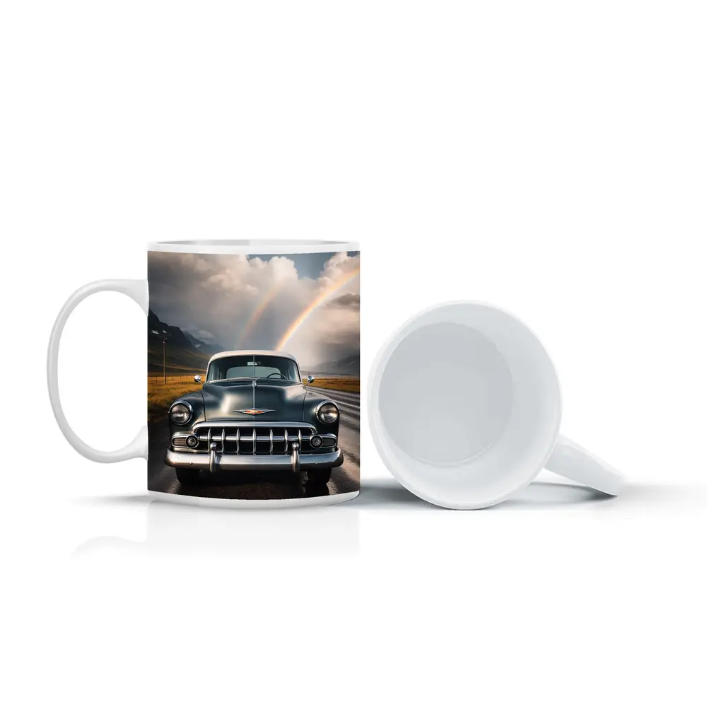 Vintage Chevrolet Classic Car Rainbow Road – Mugs