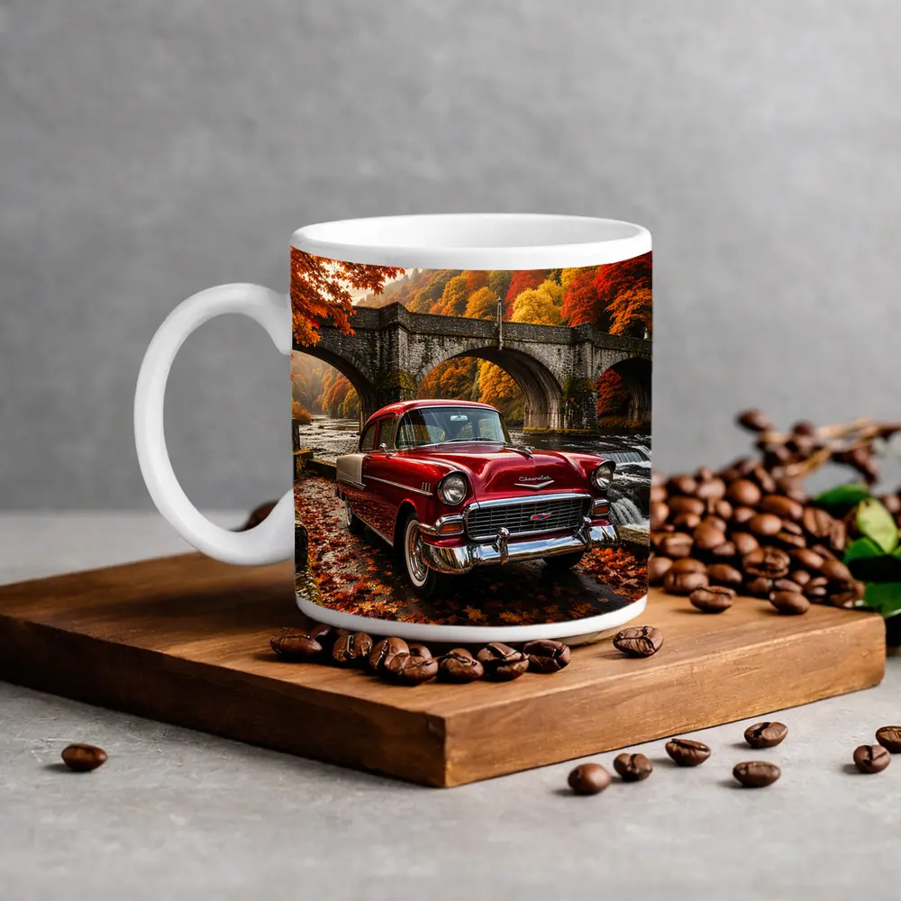 Vintage Chevrolet Bel Air Old Stone Bridge – Mugs