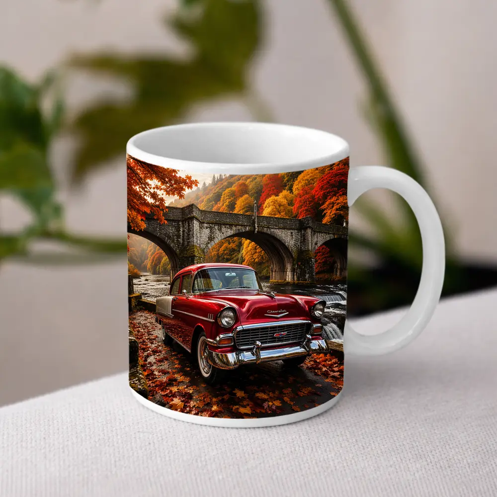 Vintage Chevrolet Bel Air Old Stone Bridge – Mugs