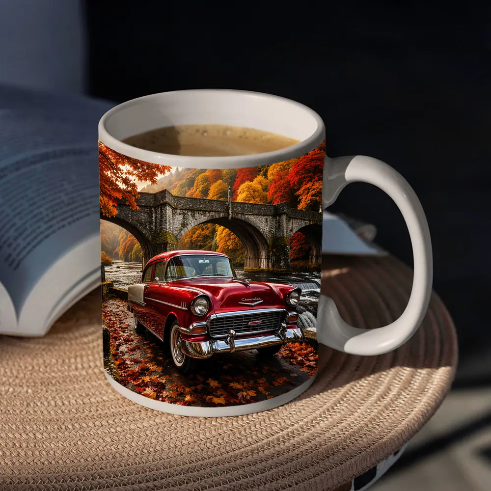 Vintage Chevrolet Bel Air Old Stone Bridge – Mugs