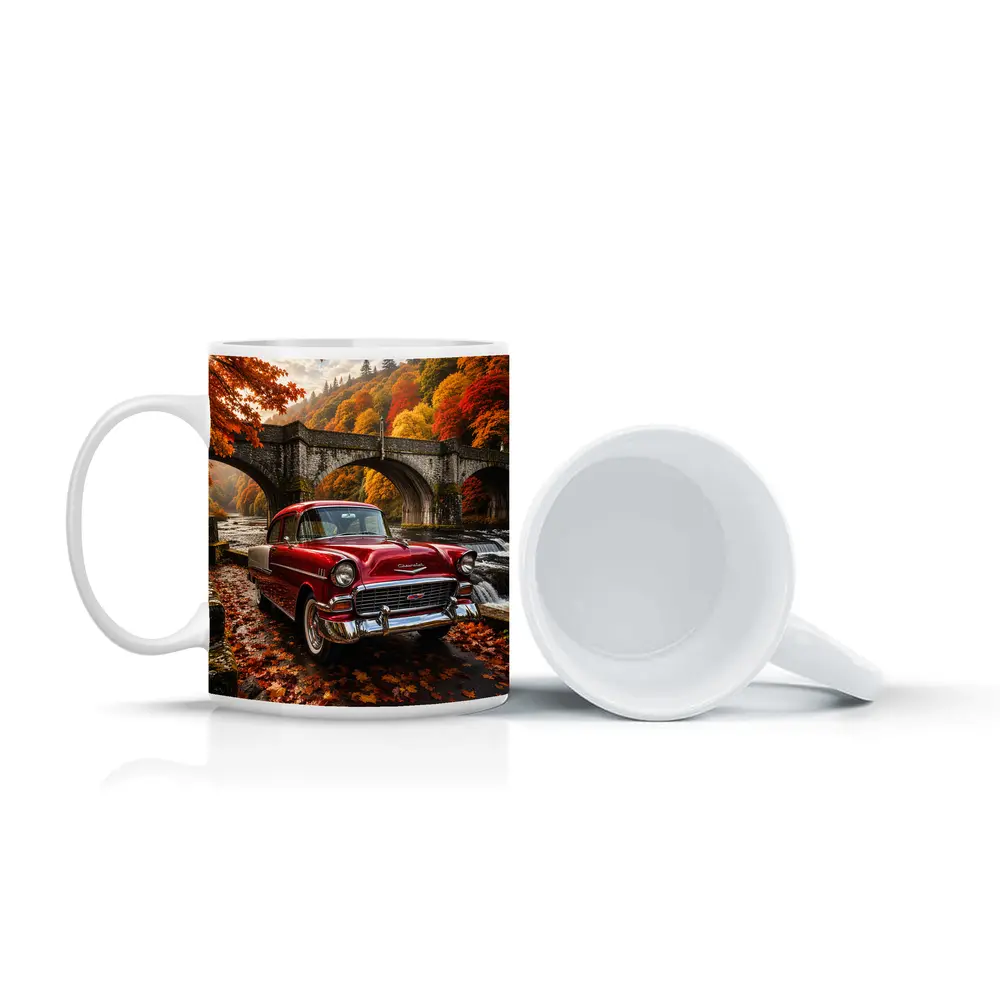 Vintage Chevrolet Bel Air Old Stone Bridge – Mugs