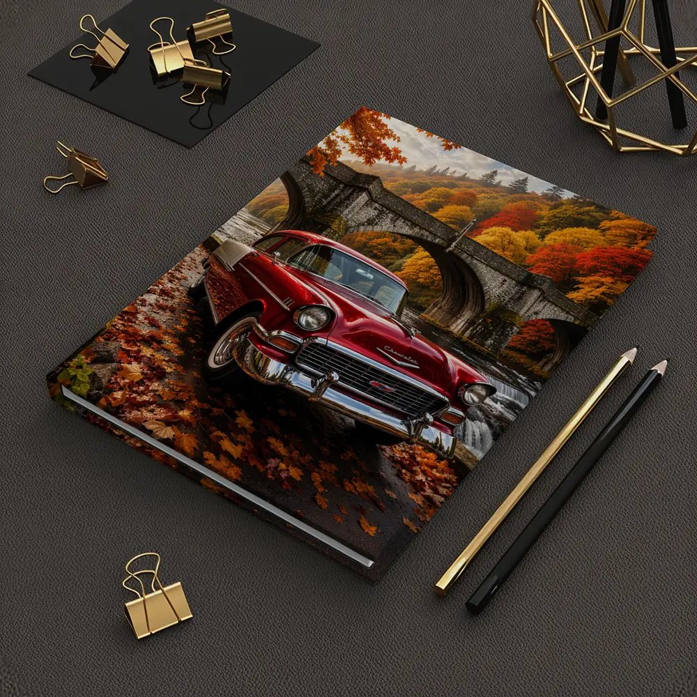 Vintage Chevrolet Bel Air Old Stone Bridge – Notebooks