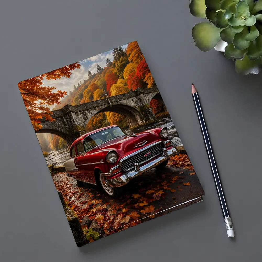 Vintage Chevrolet Bel Air Old Stone Bridge – Notebooks