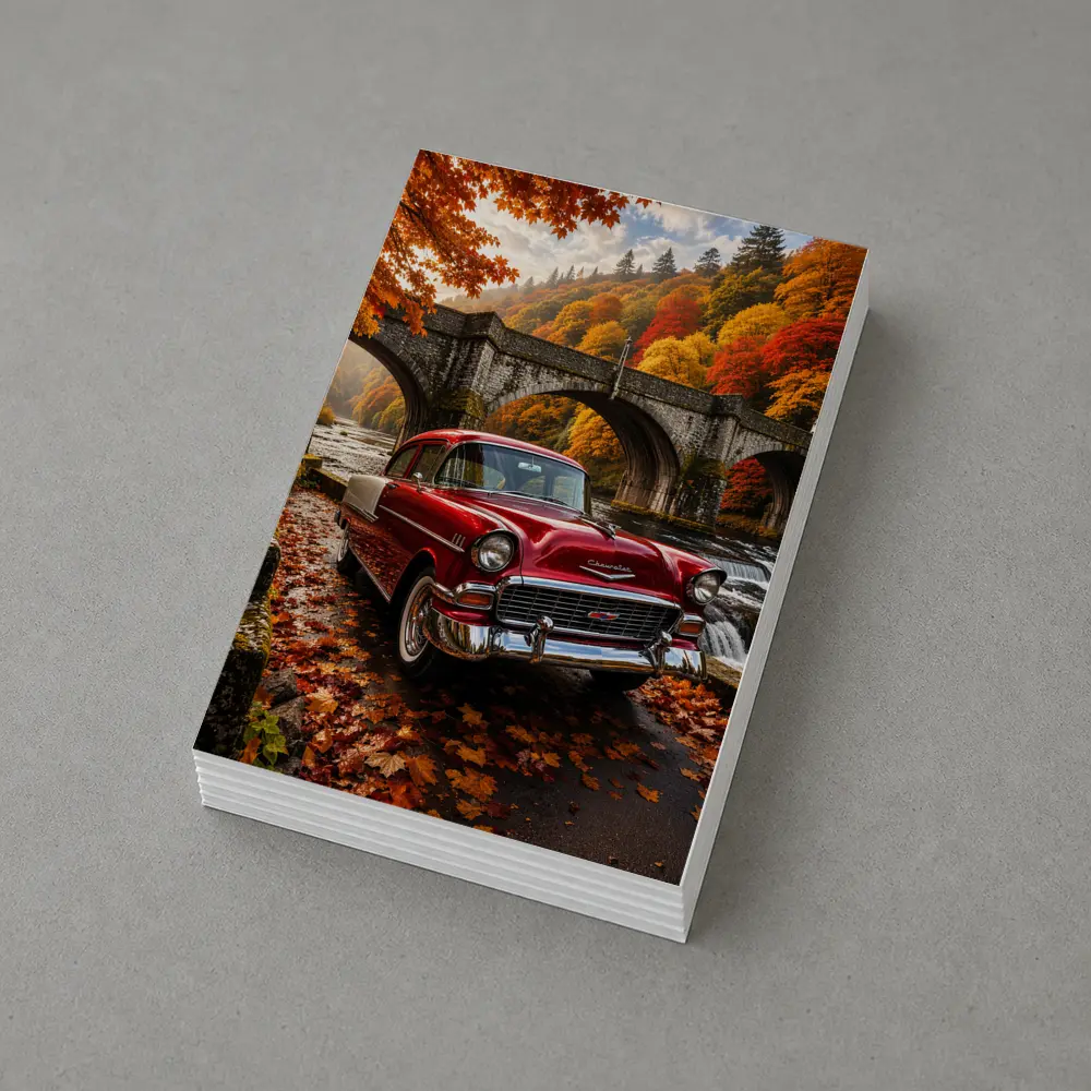 Vintage Chevrolet Bel Air Old Stone Bridge – Postcards