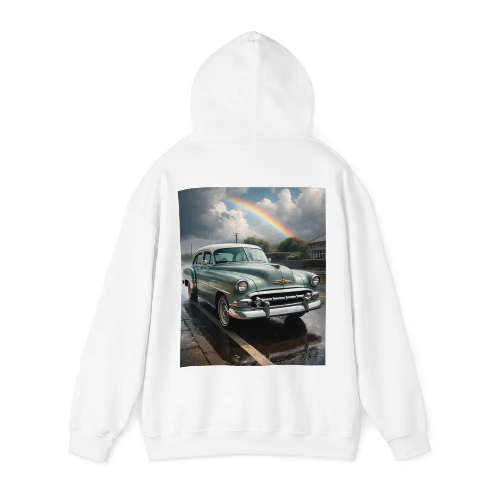 Vintage Chevrolet Bel Air Rainy Rainbow Street – Hoodies