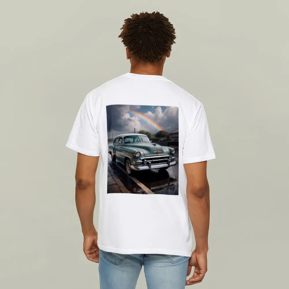 Vintage Chevrolet Bel Air Rainy Rainbow Street – T-Shirts