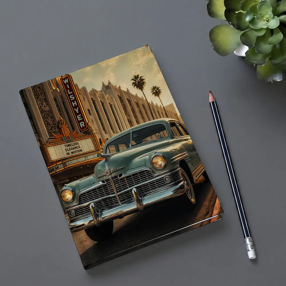 Vintage Chrysler Classic Car Hollywood Street – Notebooks