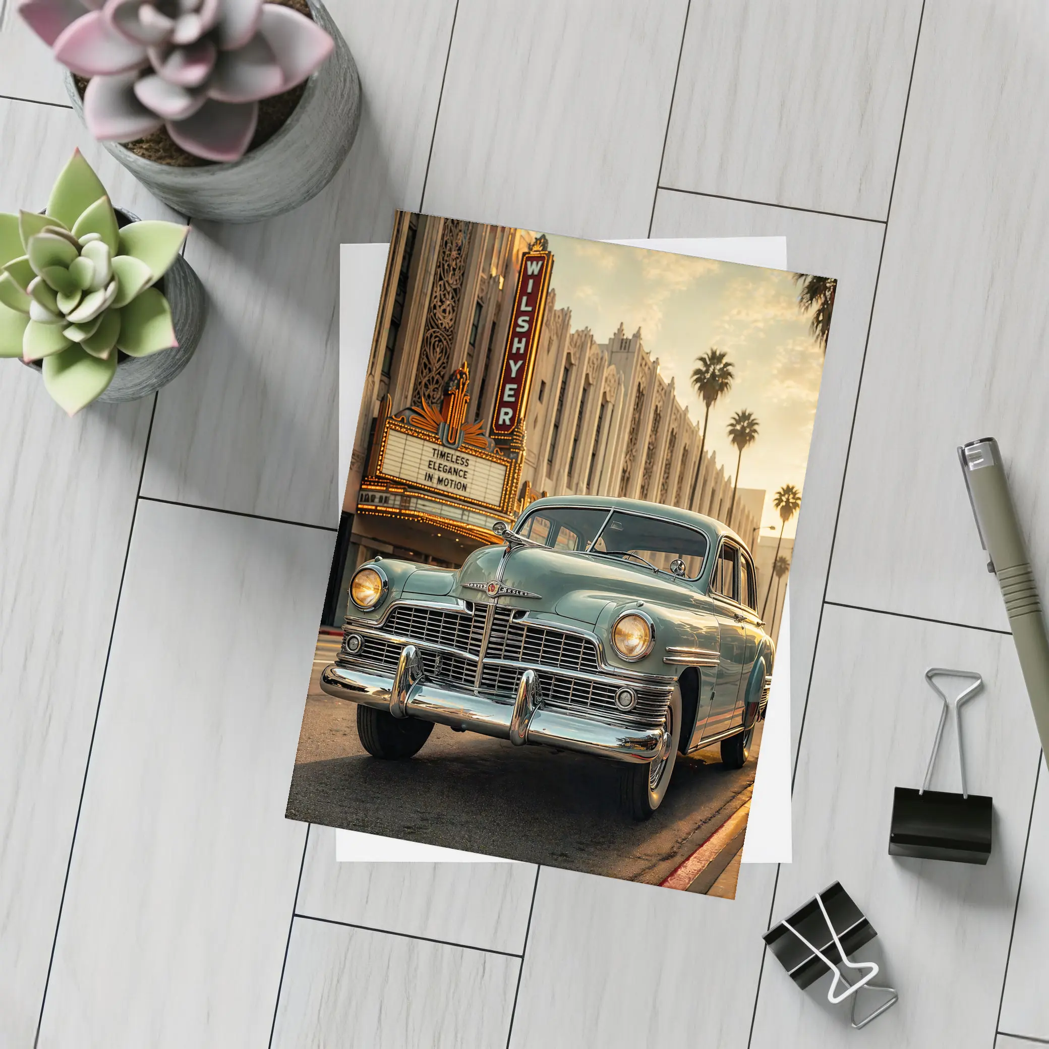Vintage Chrysler Classic Car Hollywood Street – Postcards