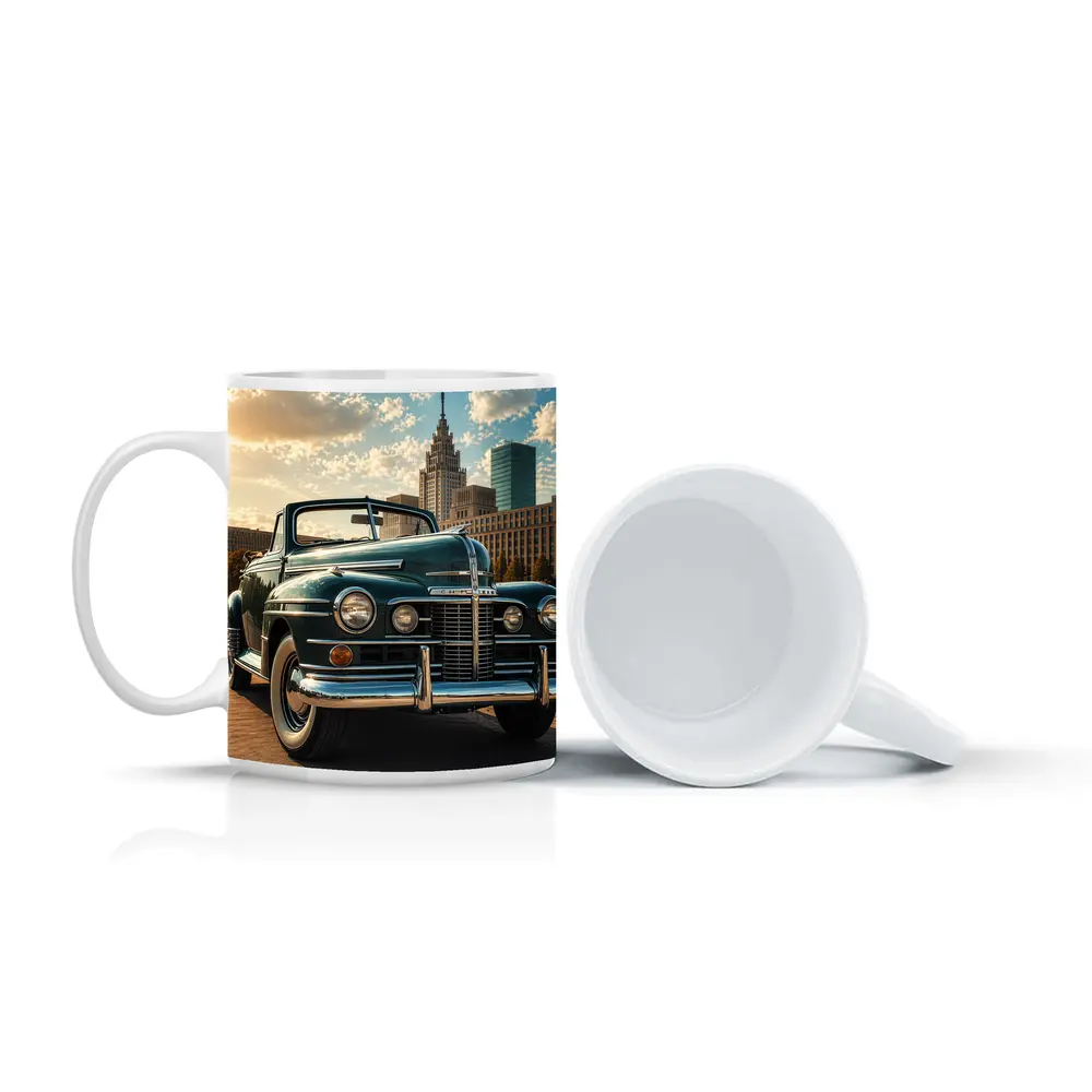 Vintage Chrysler Classic Car City Skyline – Mugs