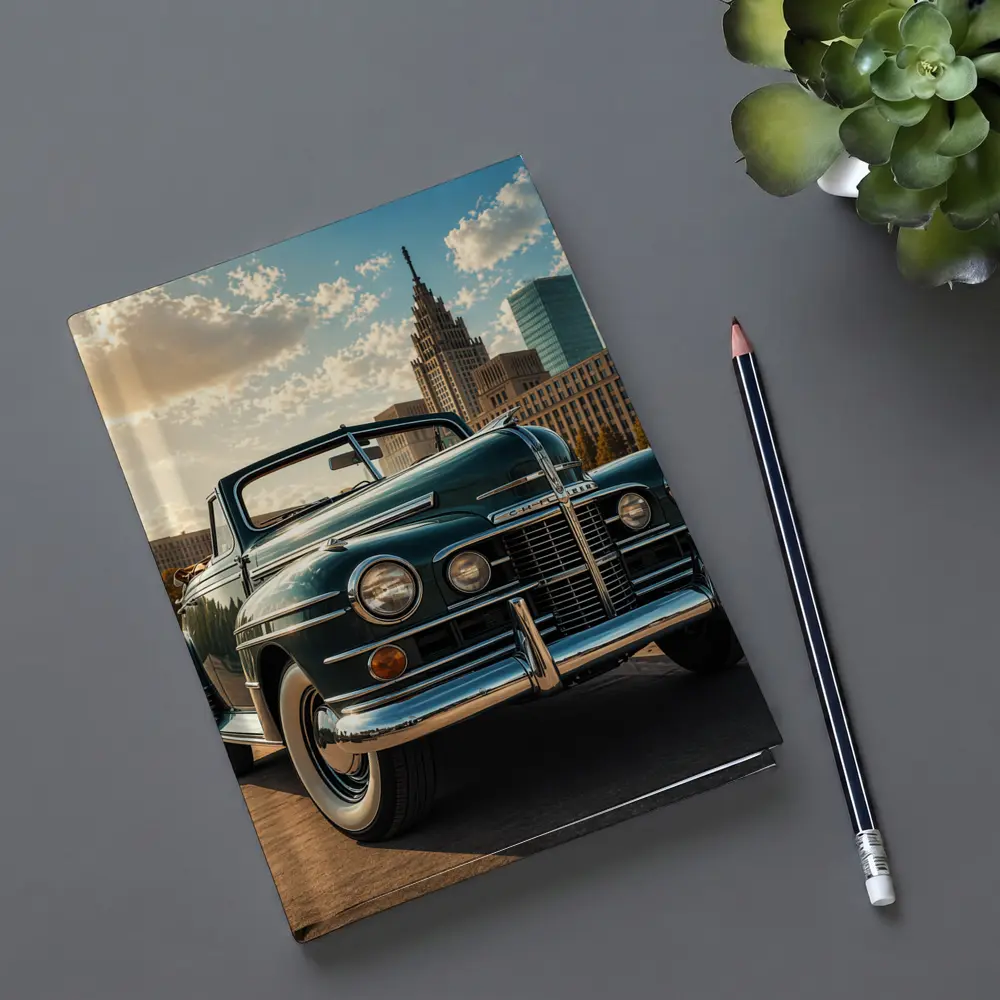 Vintage Chrysler Classic Car City Skyline – Notebooks