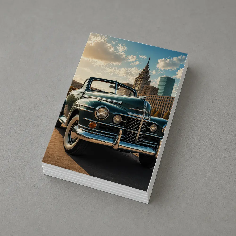 Vintage Chrysler Classic Car City Skyline – Postcards